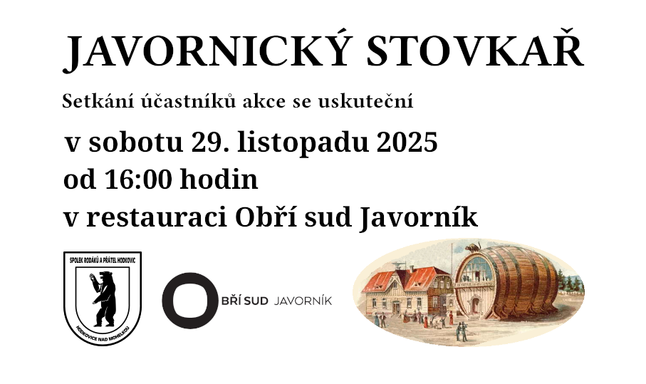 Spolek rodáků a přátel Hodkovic - Setkání účastníků akce Javornický stovkař 29.11.2025